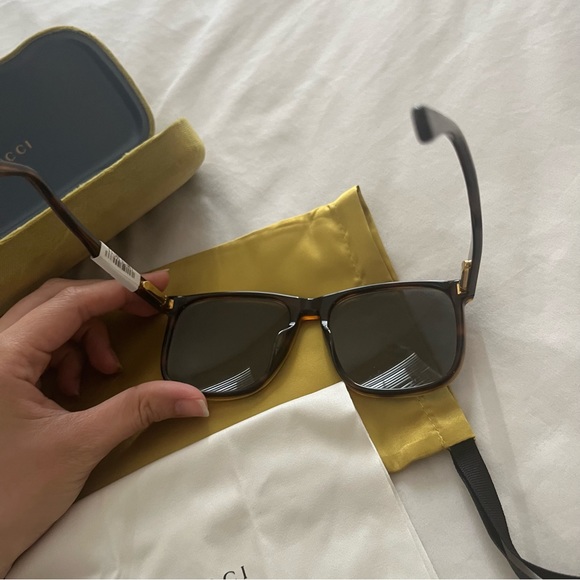 BNWT Gucci Square Large Sunglasses MSRP $435 Havana Brown 57mm - Picture 8 of 12